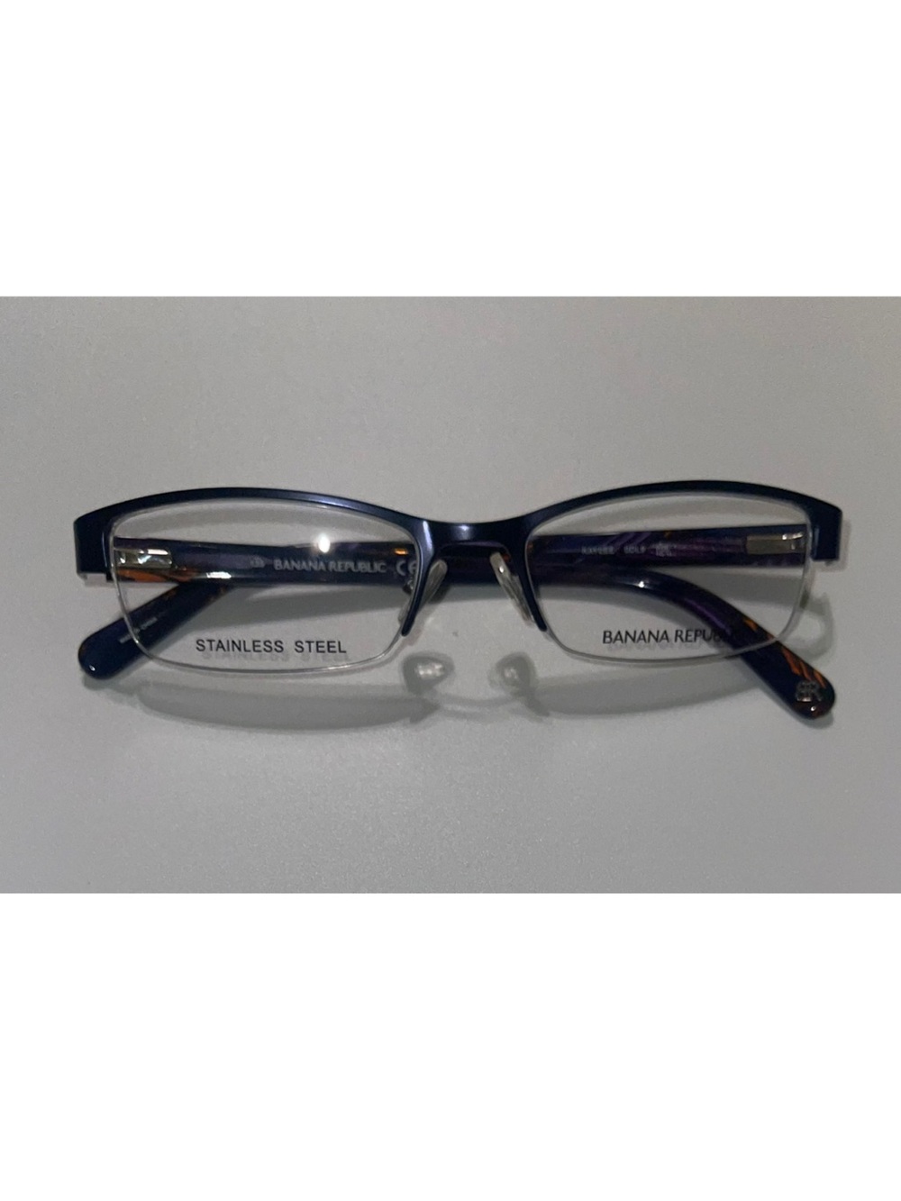 NWOT Banana Republic Women's Navy and Silver Semi-Rim Glasses Kaylee 0DL9